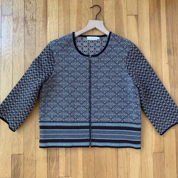 Tory Burch Jackets & Blazers - Tory Burch Women's Jacquard Knit Printed Jacket M